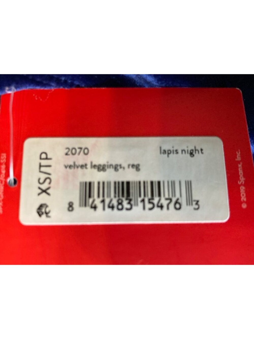 Spanx Velvet Velour Leggings Women's Lapis Night Blue X-Small New With Tag - Picture 3 of 4